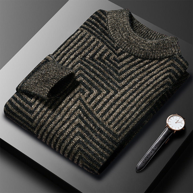 Bernhard Patterned Knit Sweater For Men Warm Cozy Winter Comfort With Elegant Geometric Design