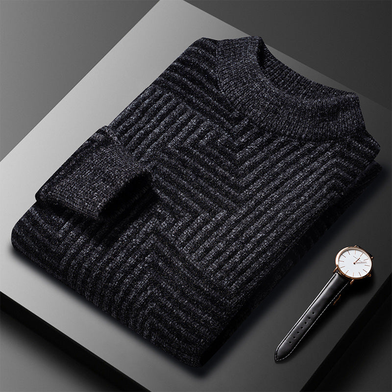 Bernhard Patterned Knit Sweater For Men Warm Cozy Winter Comfort With Elegant Geometric Design