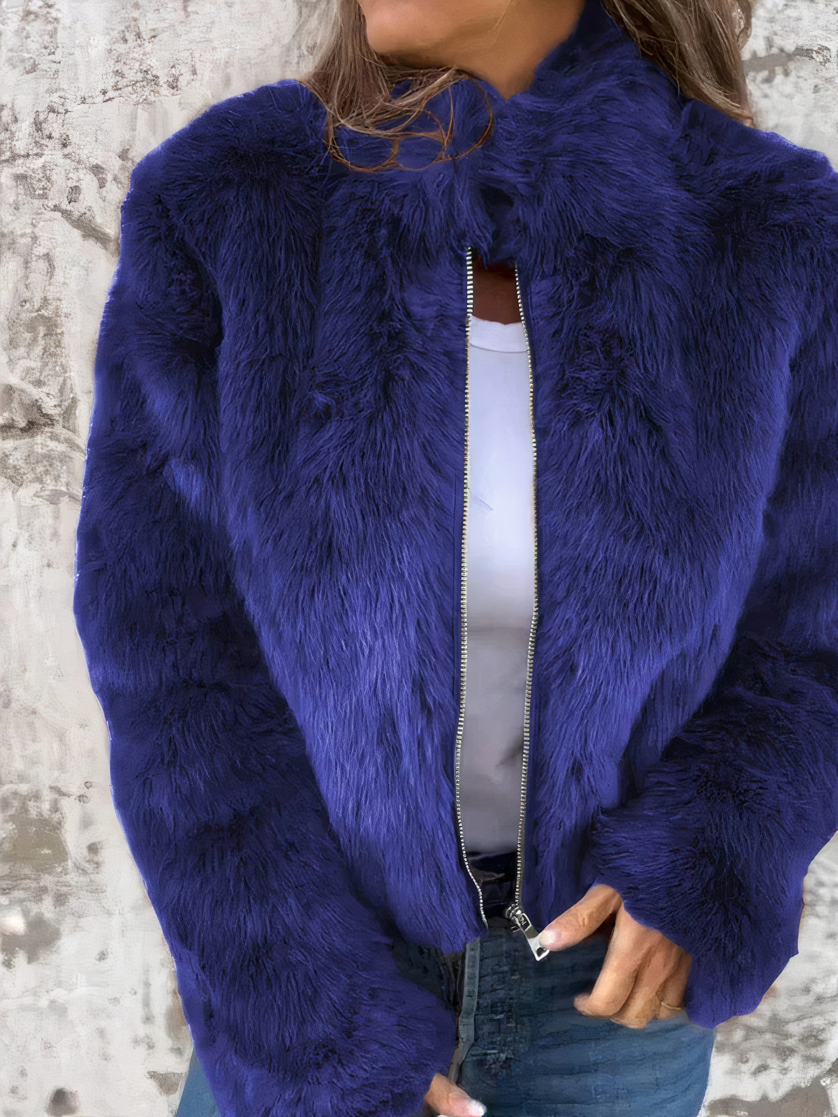 Street-Wave Womens Faux Fur Jacket Warm Cozy Chic Outerwear For Everyday Style And Confidence
