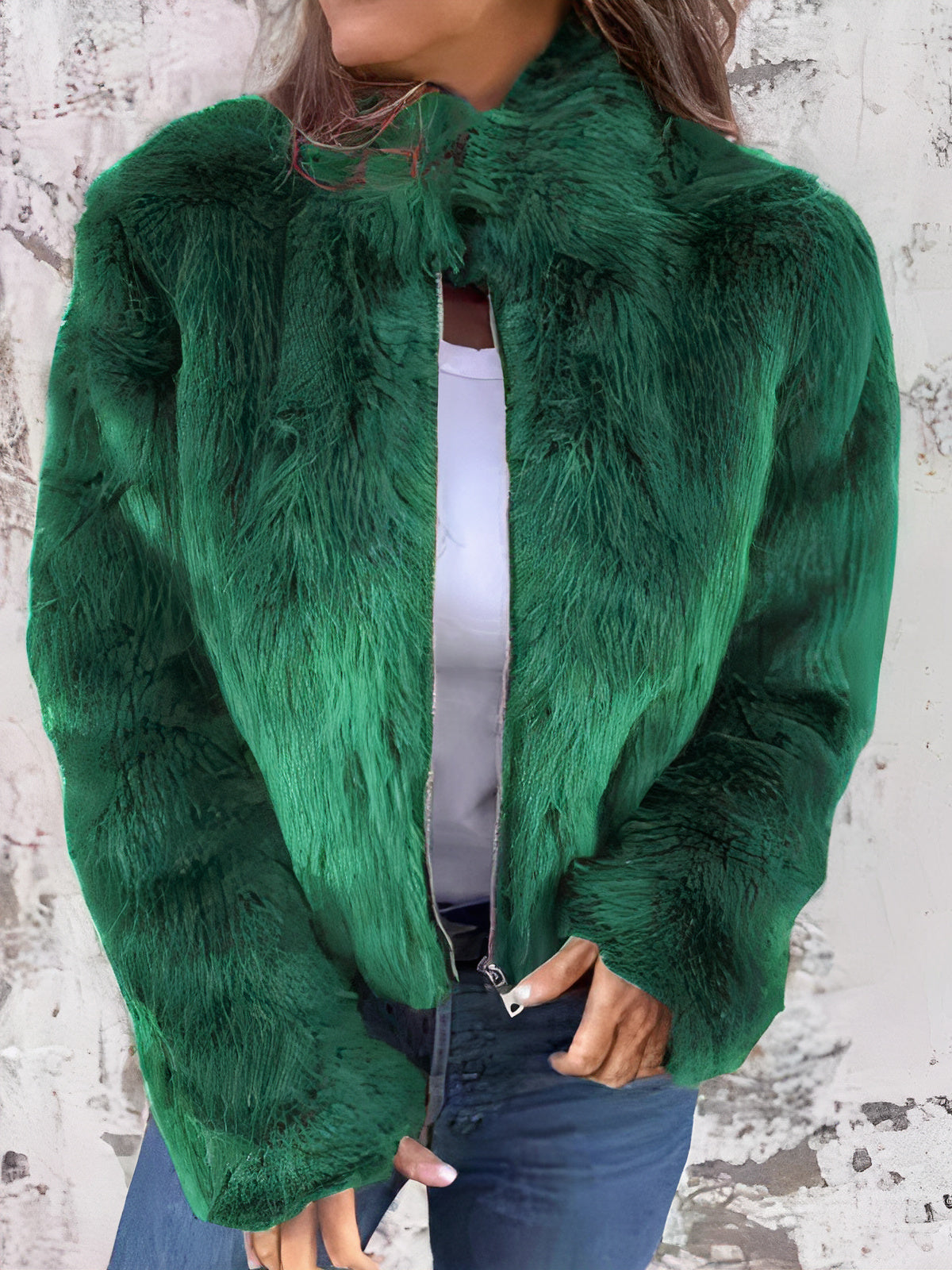 Street-Wave Womens Faux Fur Jacket Warm Cozy Chic Outerwear For Everyday Style And Confidence