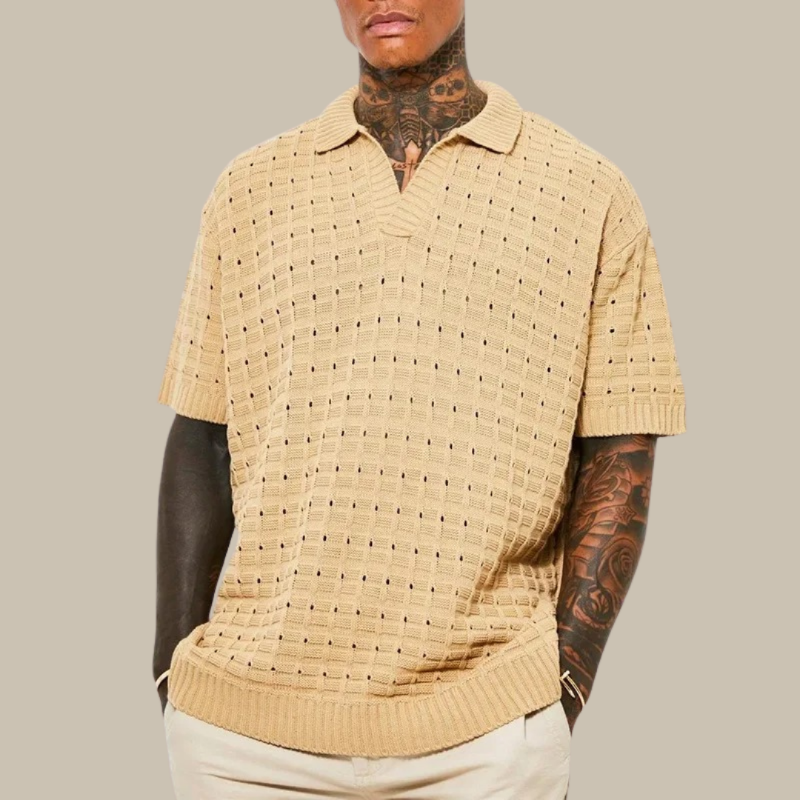 Street-wave Mens Knit Polo Shirt Premium Breathable Summer Knit For Style Conscious Men