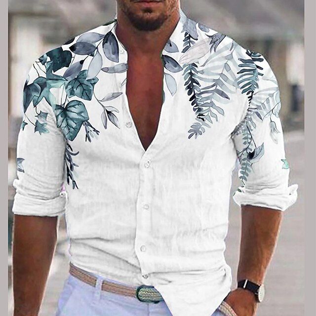 Erwinus Beach Shirt For Men Lightweight Breathable Floral Purple Print Elegant Summer Style