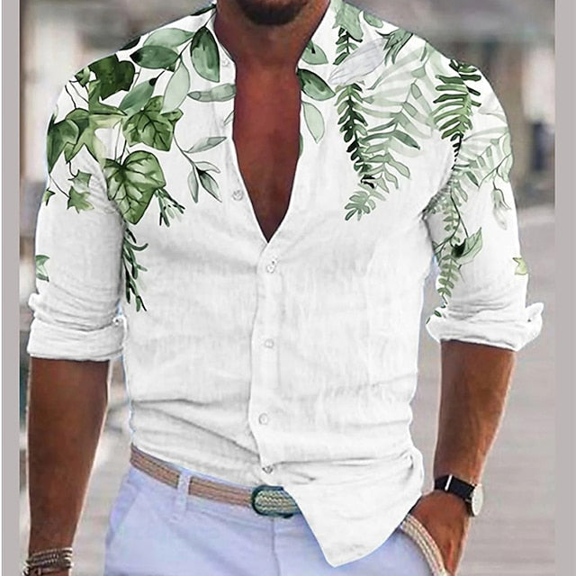 Erwinus Beach Shirt For Men Lightweight Breathable Floral Purple Print Elegant Summer Style