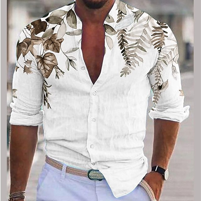 Erwinus Beach Shirt For Men Lightweight Breathable Floral Purple Print Elegant Summer Style