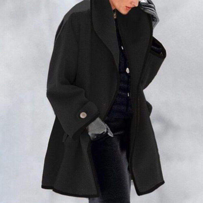 Street-wave Winter Wool Double Breasted Trench Coat For Women Cozy Elegant Warmth
