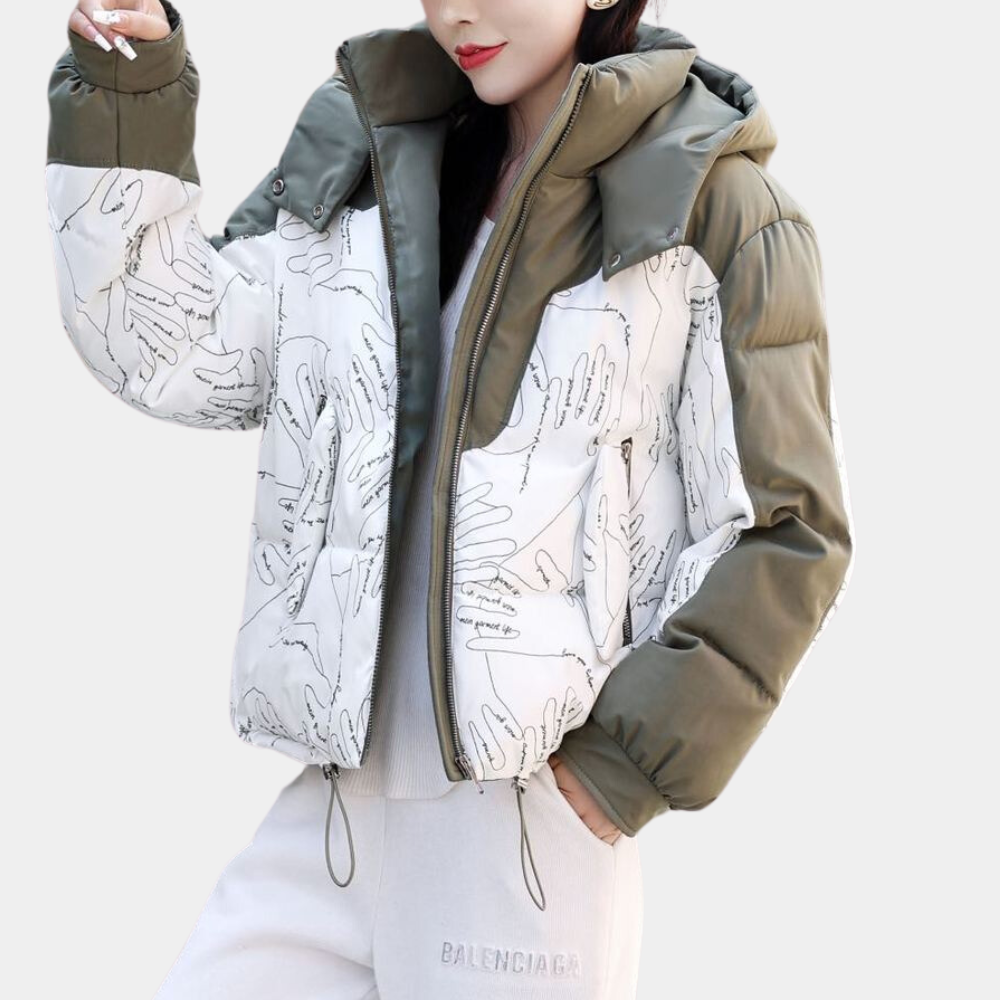 Street-wave Extra Warm Puffer Jacket For Women With Hood Stylish Winter Coat For Cold Weather