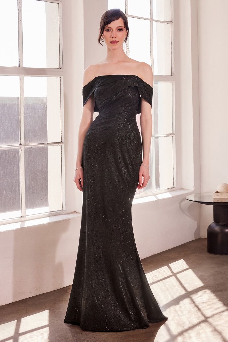 LaDivine Prom Gown T603 Glamorous Metallic Glitter Long Formal Dress Plus Size