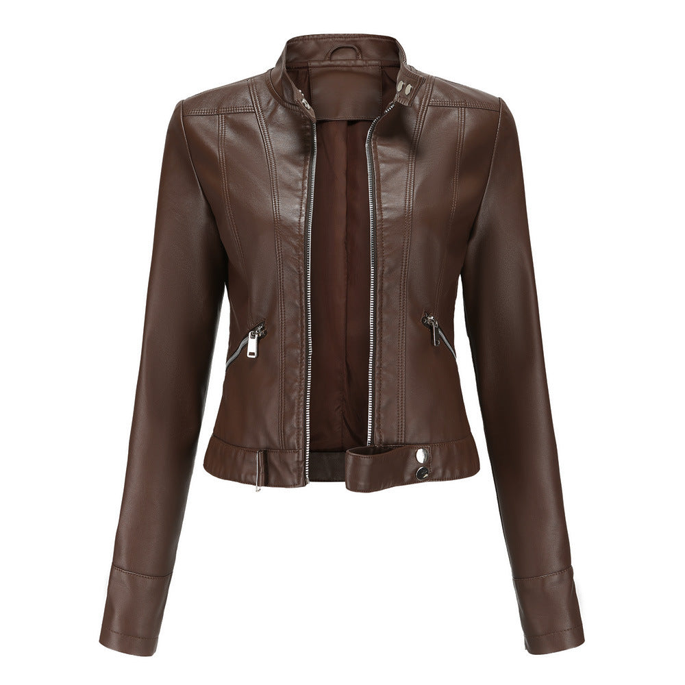 Street Wave Womens Leather Jacket Elegant Real Leather Luxury Fit Timeless Chic Essential
