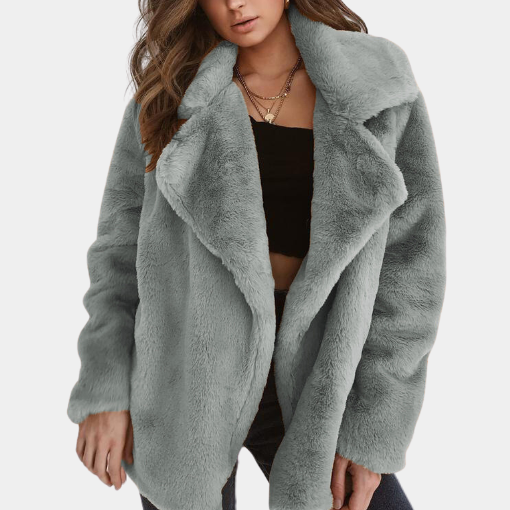 Street-Wave Oversize Coat With Open Collar For Women, Cozy, Versatile Fall Winter Layering Essential