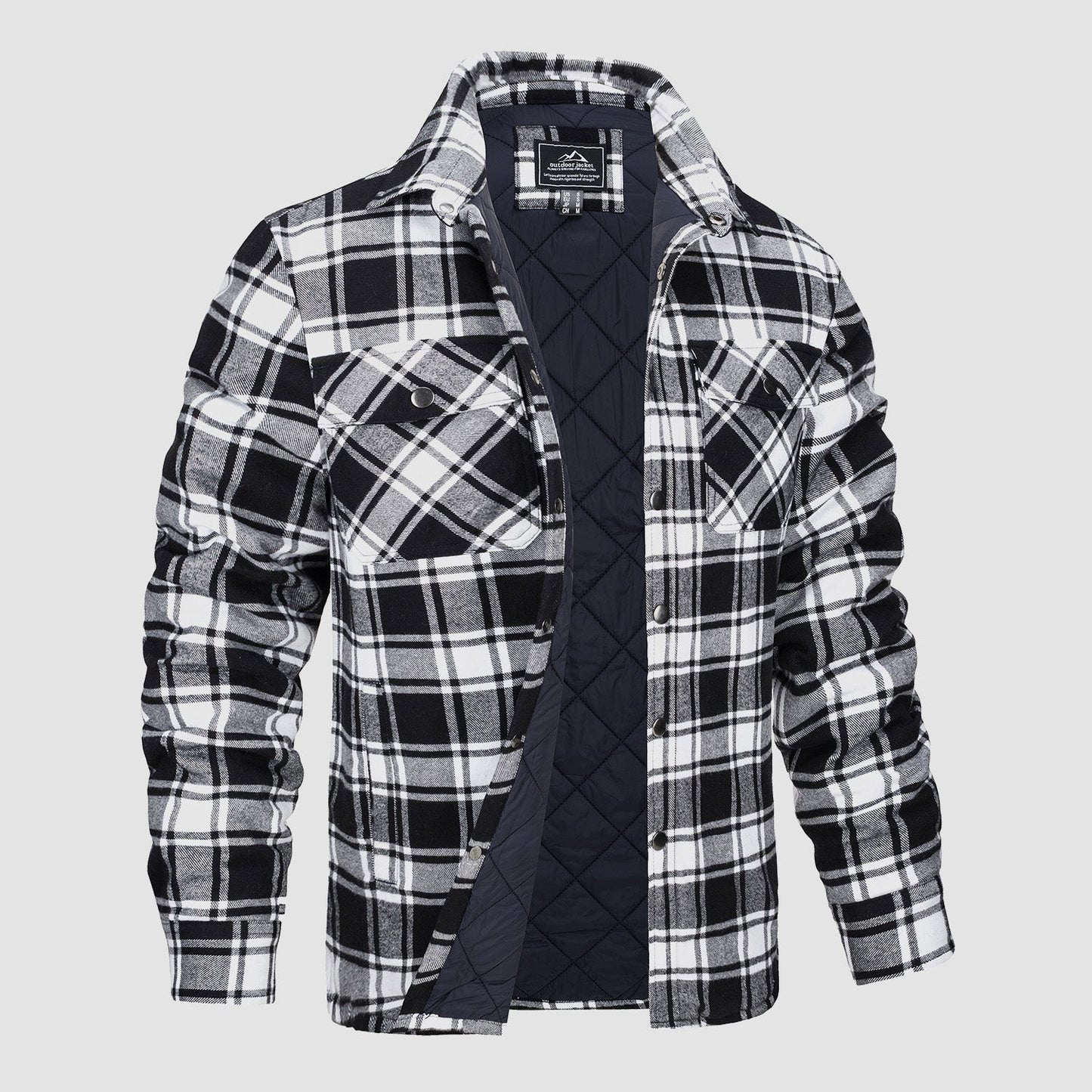 Thorne Flannel Jacket for Men by Street-Wave Plaid Shirt Jacket with Durable Outer Shell and Quilted Lining