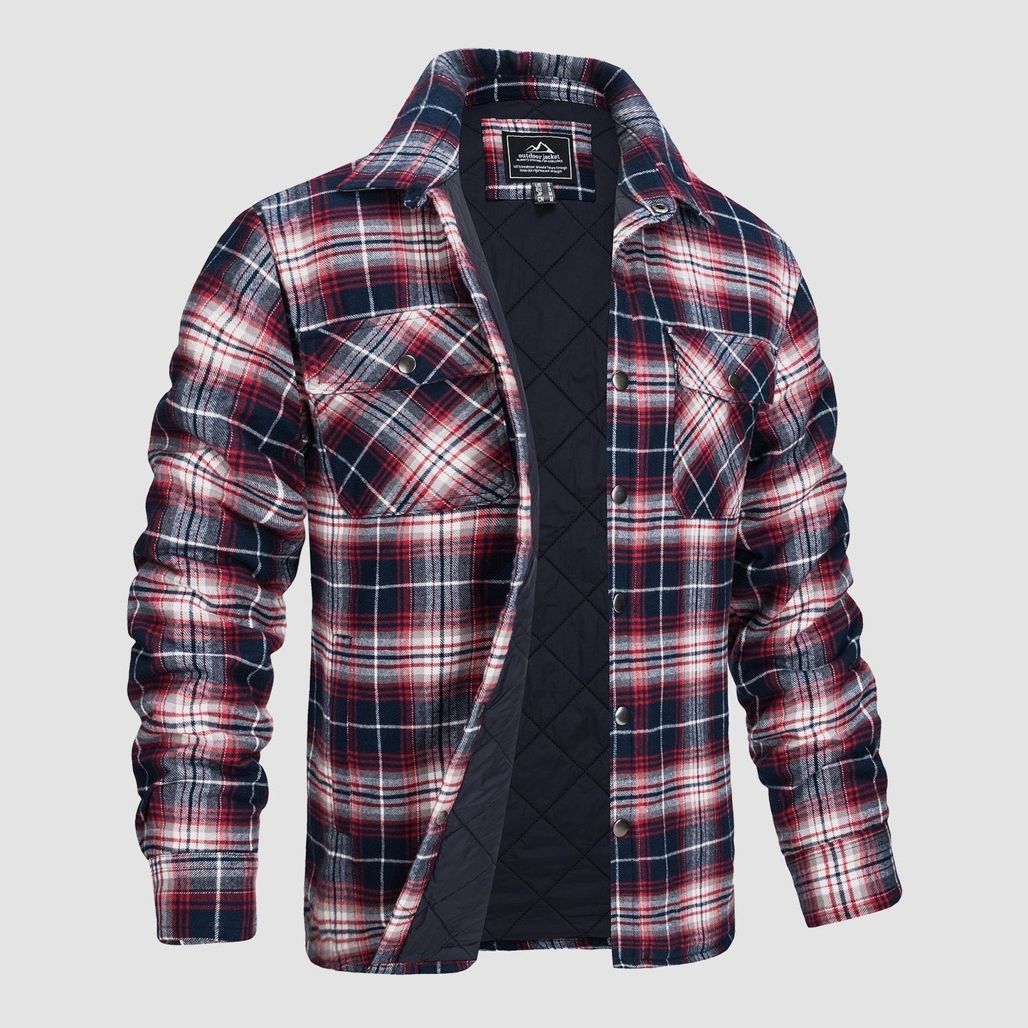 Thorne Flannel Jacket for Men by Street-Wave Plaid Shirt Jacket with Durable Outer Shell and Quilted Lining