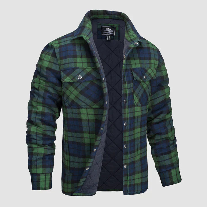 Thorne Flannel Jacket for Men by Street-Wave Plaid Shirt Jacket with Durable Outer Shell and Quilted Lining
