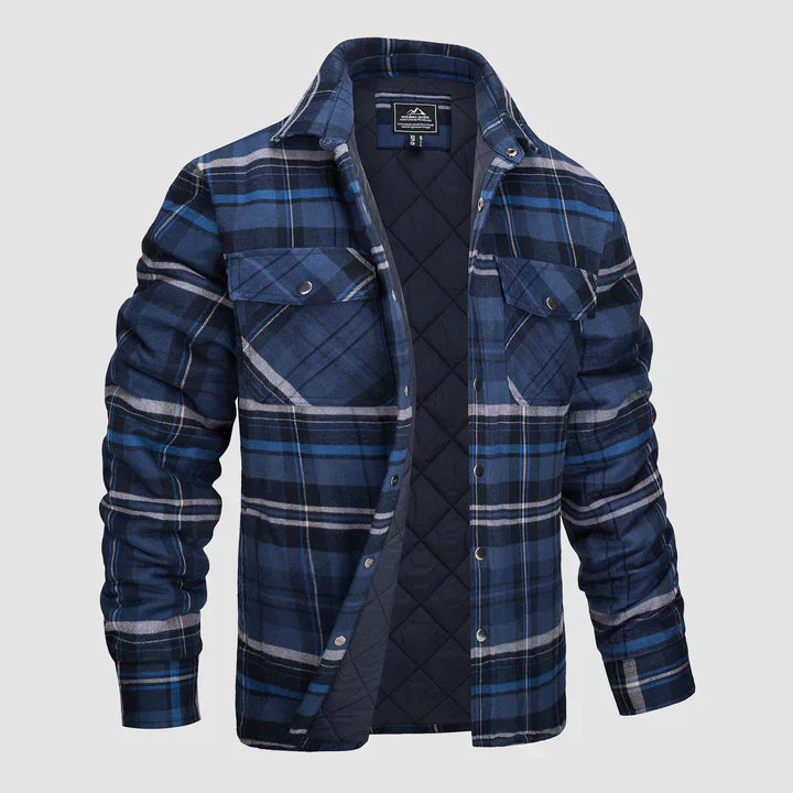 Thorne Flannel Jacket for Men by Street-Wave Plaid Shirt Jacket with Durable Outer Shell and Quilted Lining