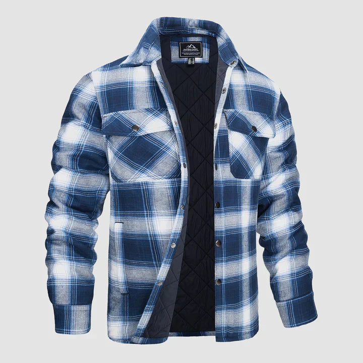 Thorne Flannel Jacket for Men by Street-Wave Plaid Shirt Jacket with Durable Outer Shell and Quilted Lining