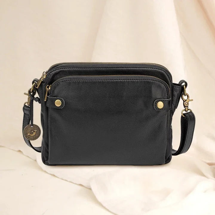 Street-Wave Three Section Leather Shoulder Bag and Clutch - Sophisticated Organization For The Modern Individual