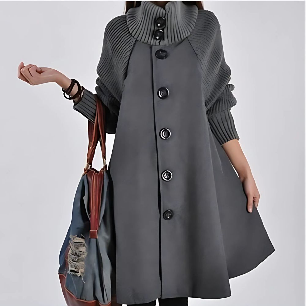 Street-Wave Mirella Coat For Women - Elegant Button-Front Winter Mantle With Flattering Silhouette