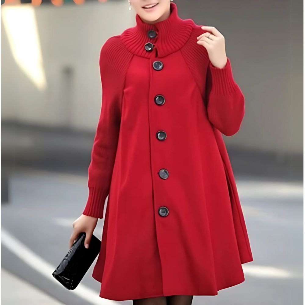 Street-Wave Mirella Coat For Women - Elegant Button-Front Winter Mantle With Flattering Silhouette