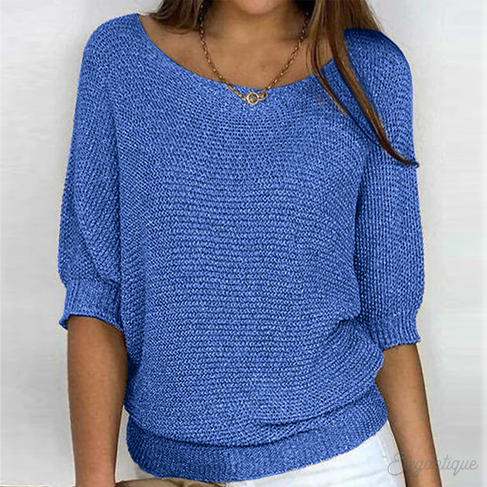 Street-Wave Sophie Soft Knit Boat Neck Sweater For Everyday Comfort