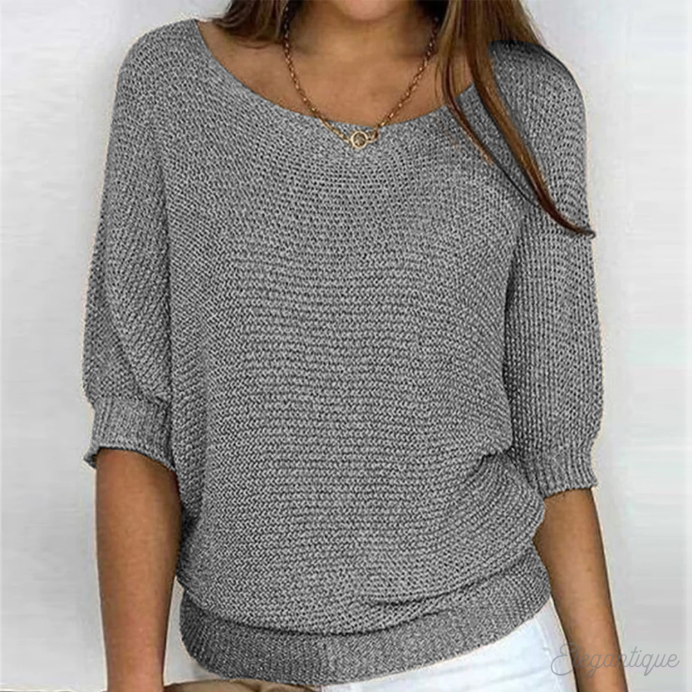 Street-Wave Sophie Soft Knit Boat Neck Sweater For Everyday Comfort