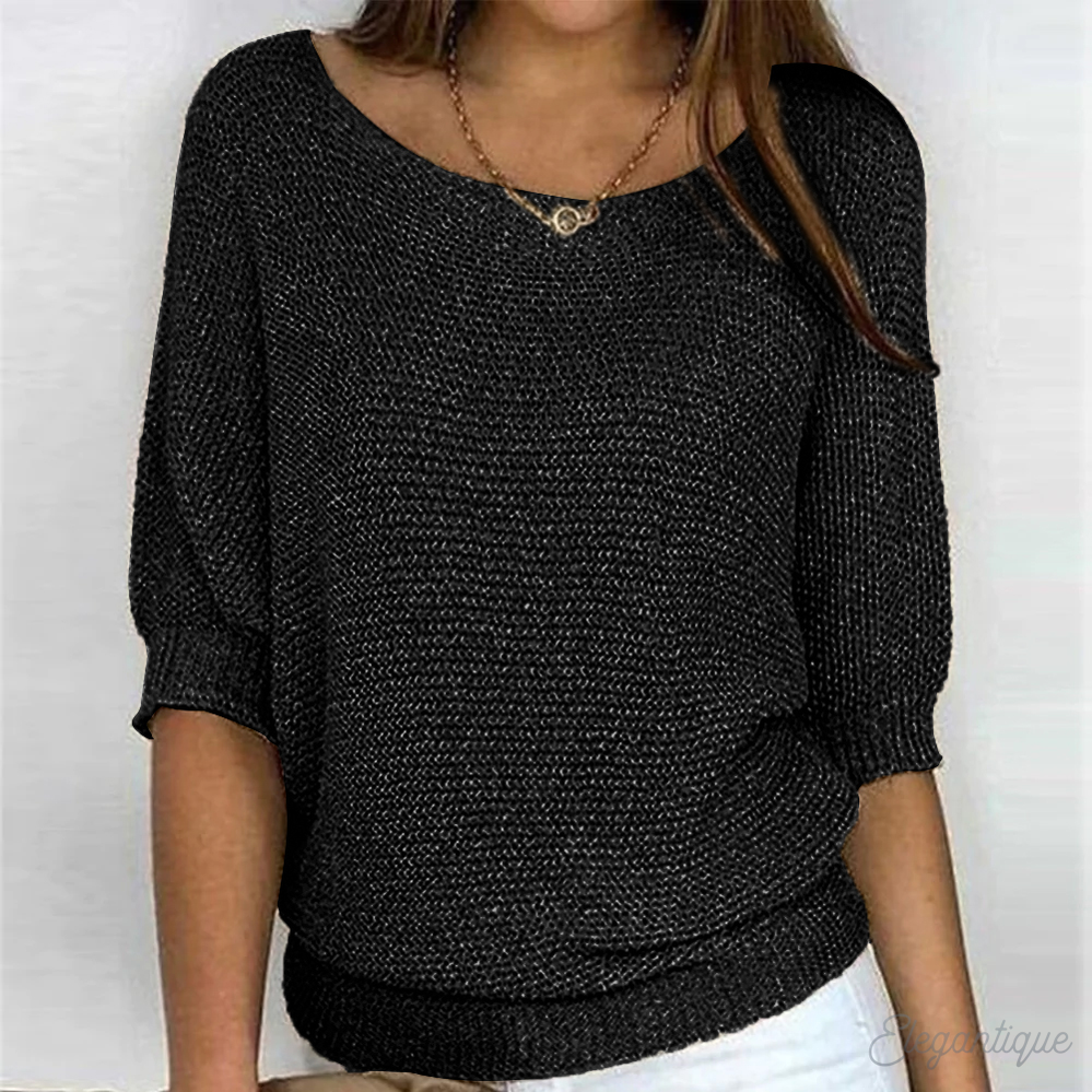 Street-Wave Sophie Soft Knit Boat Neck Sweater For Everyday Comfort