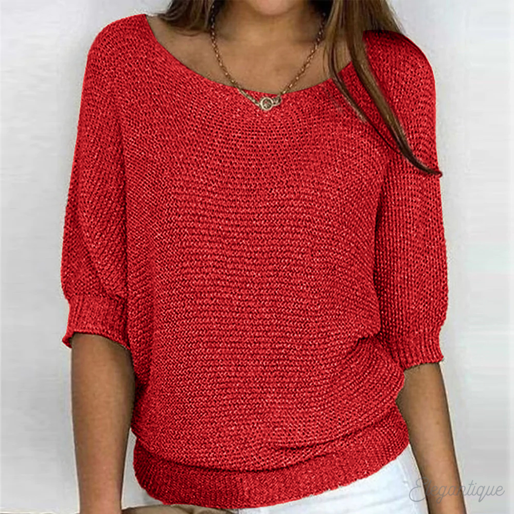 Street-Wave Sophie Soft Knit Boat Neck Sweater For Everyday Comfort
