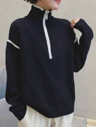 Street-wave Zip Up Stand Collar Sweater Cozy Trendy Winter Knit For Men And Women