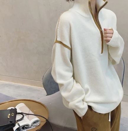 Street-wave Zip Up Stand Collar Sweater Cozy Trendy Winter Knit For Men And Women