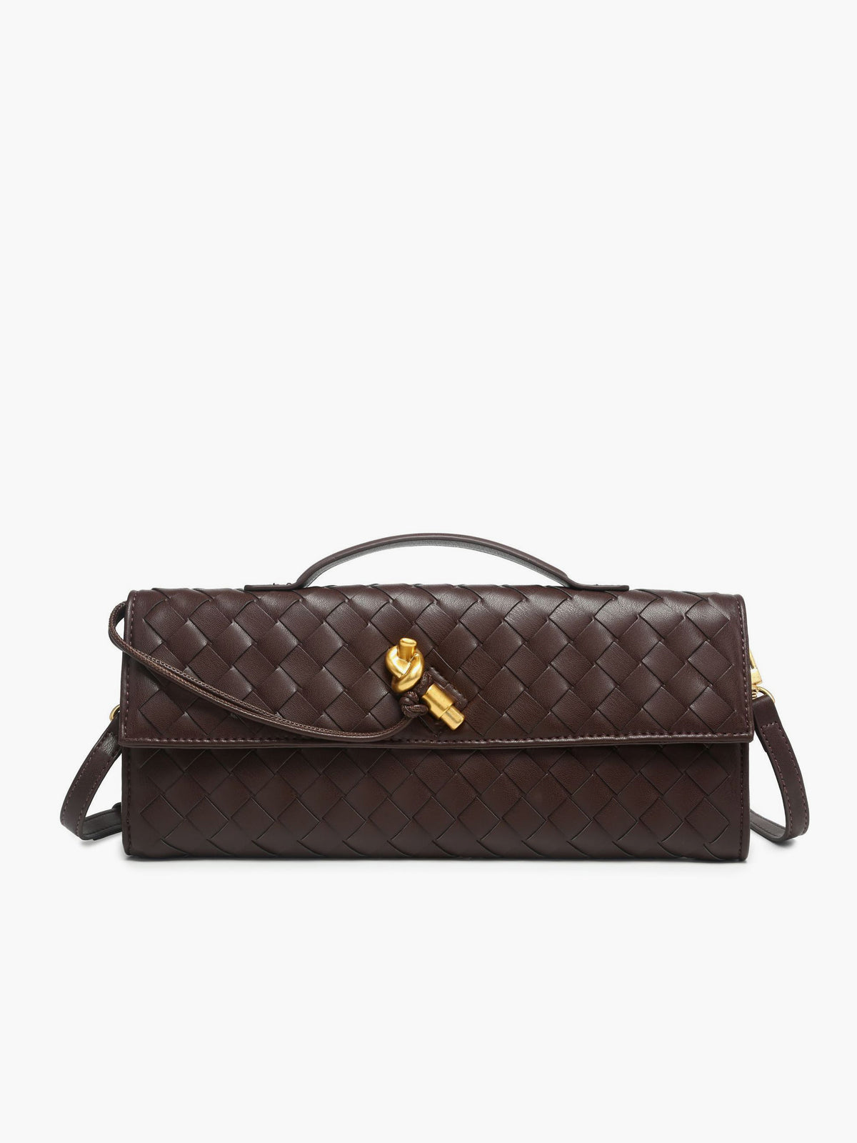 Street-Wave Two Way Woven Flap Clutch Shoulder Bag - Convertible 2 In 1 Design For Day To Night