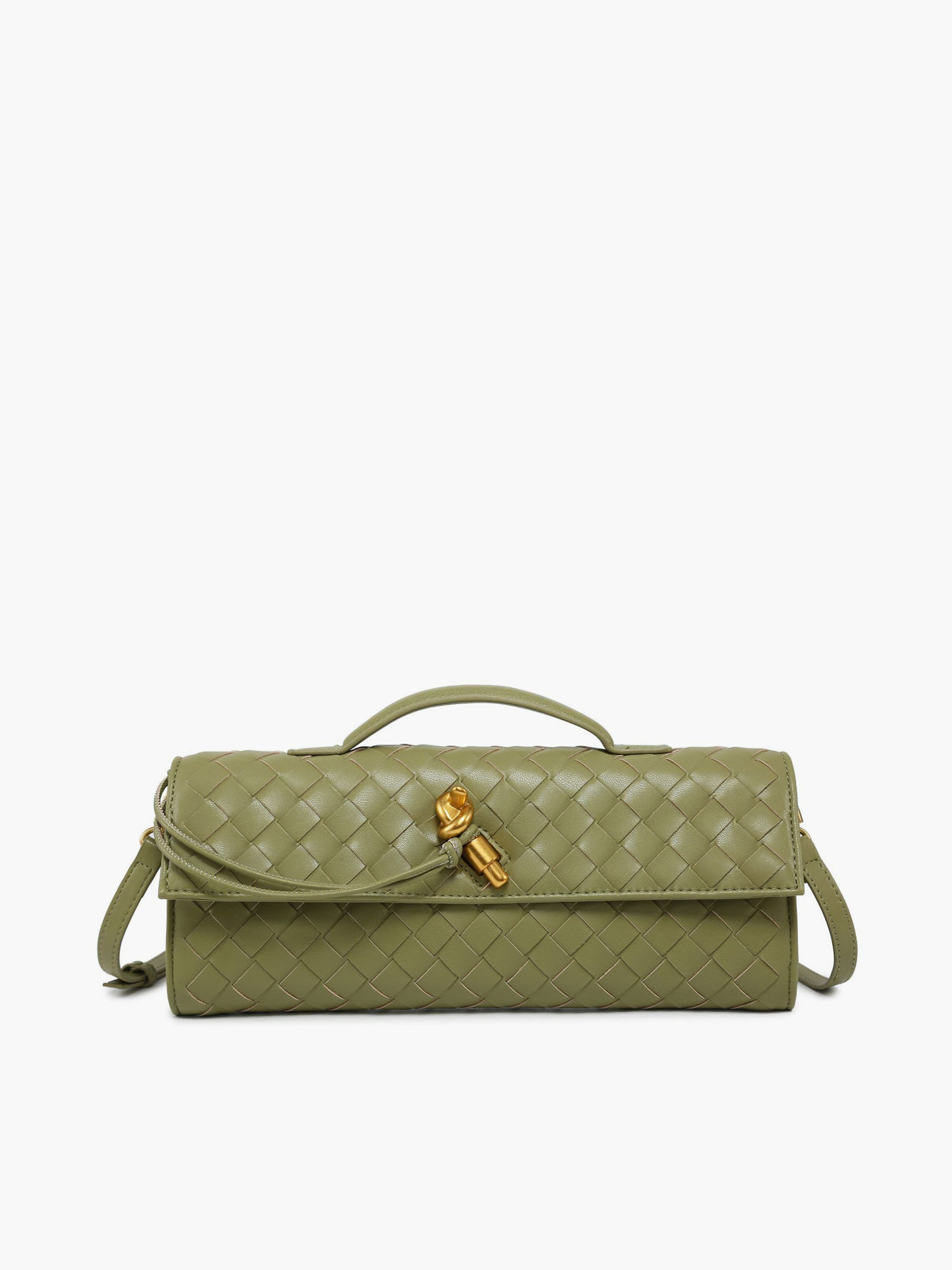 Street-Wave Two Way Woven Flap Clutch Shoulder Bag - Convertible 2 In 1 Design For Day To Night