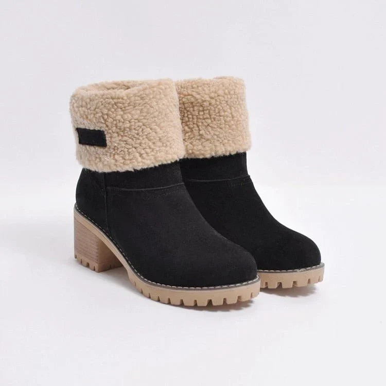 Winter Boots For Women Street-Wave Cozy Shearling Ankle Boots With Warm Comfort And Traction