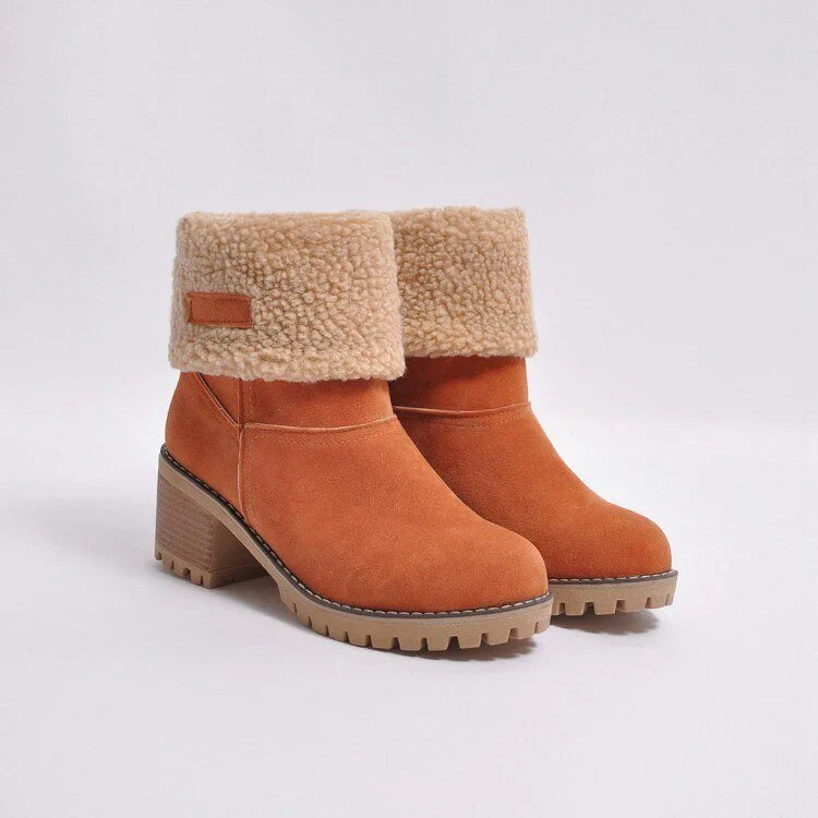 Winter Boots For Women Street-Wave Cozy Shearling Ankle Boots With Warm Comfort And Traction