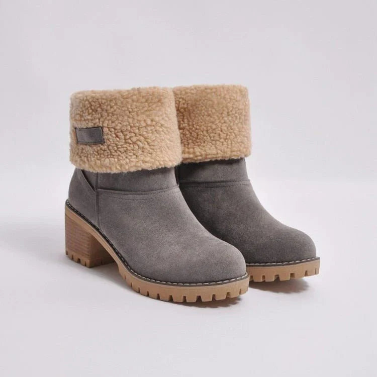 Winter Boots For Women Street-Wave Cozy Shearling Ankle Boots With Warm Comfort And Traction
