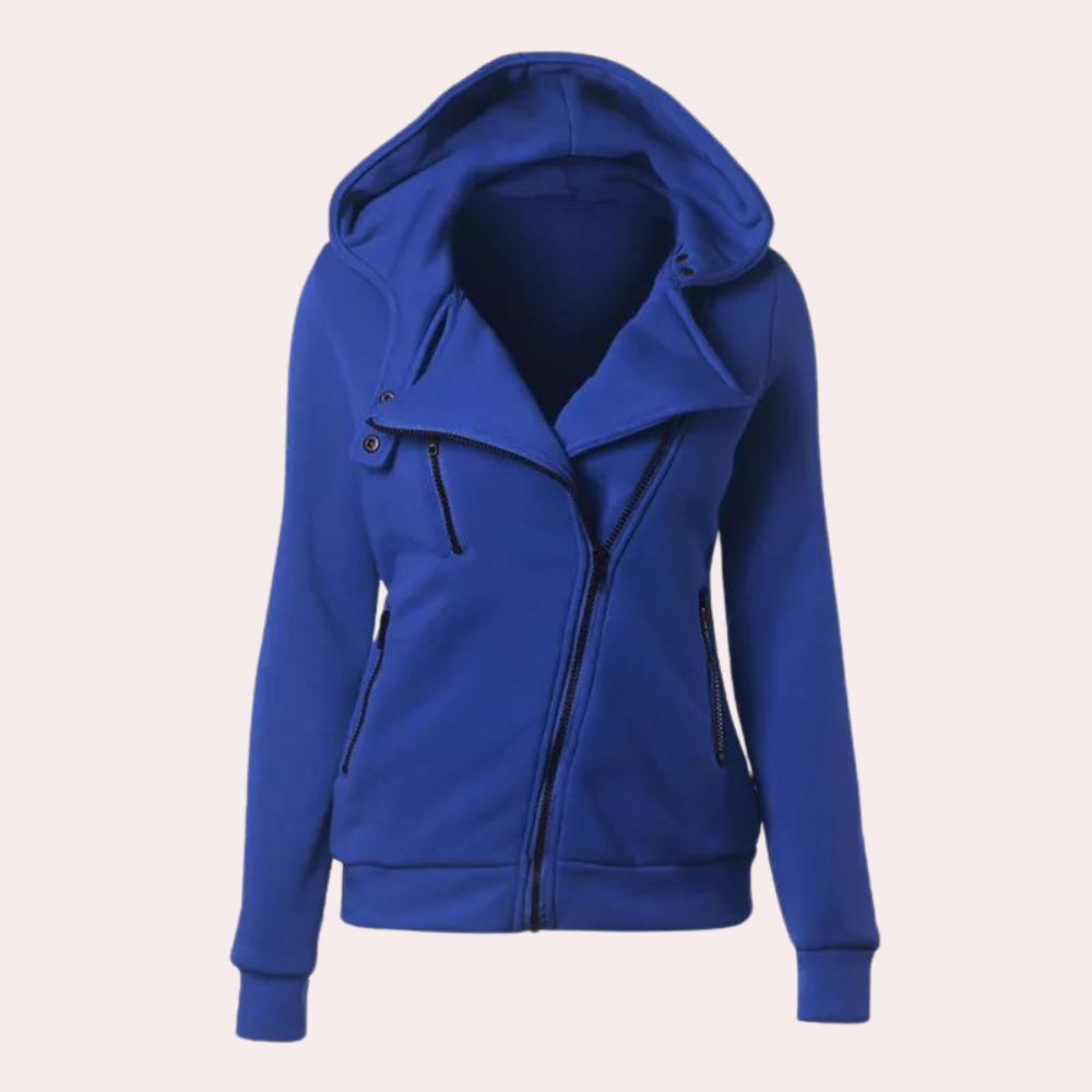 Street-wave Irregular Hooded Jacket for Women Warm Modern Streetwear Essential Must Have