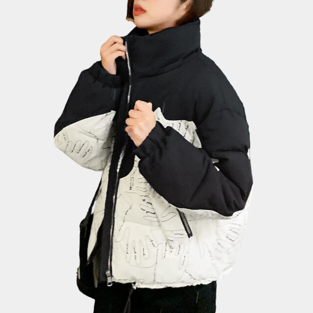 Street-wave Extra Warm Puffer Jacket For Women With Hood Stylish Winter Coat For Cold Weather