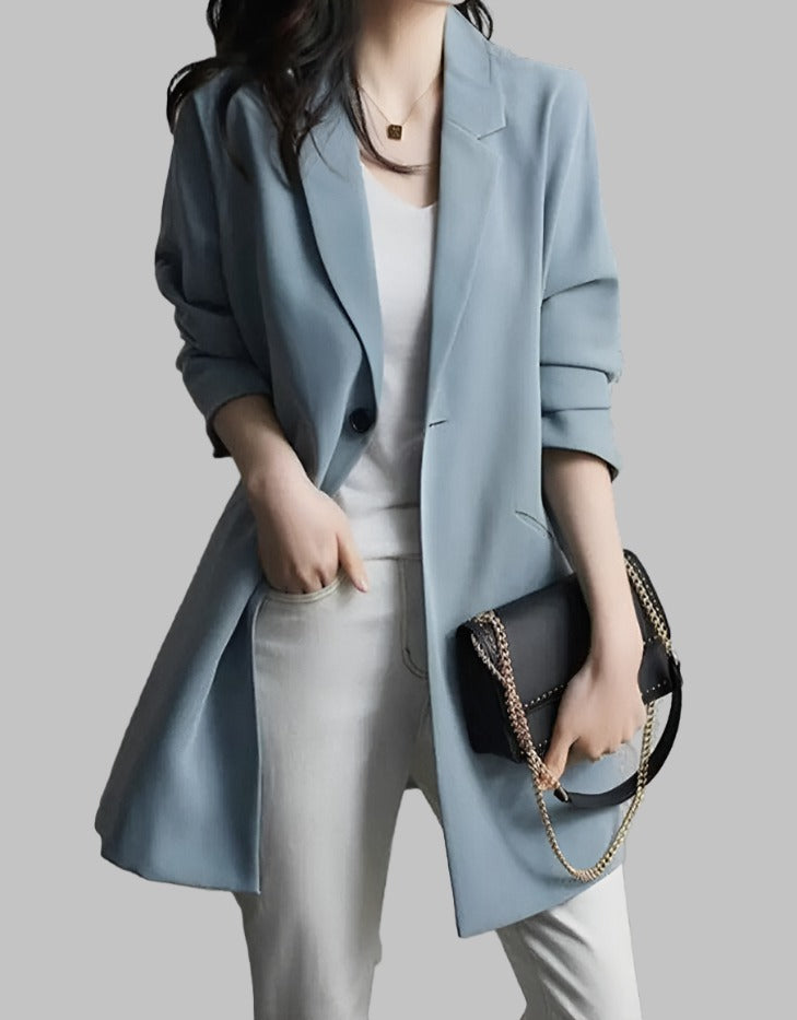 Street Wave Ladies Blazer Effortless Chic Longline Jacket For Modern Everyday Style