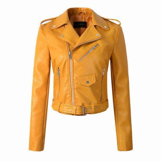 Street-Wave Women's Leather Biker Jacket With Zipper, Versatile Day-to-Night Style