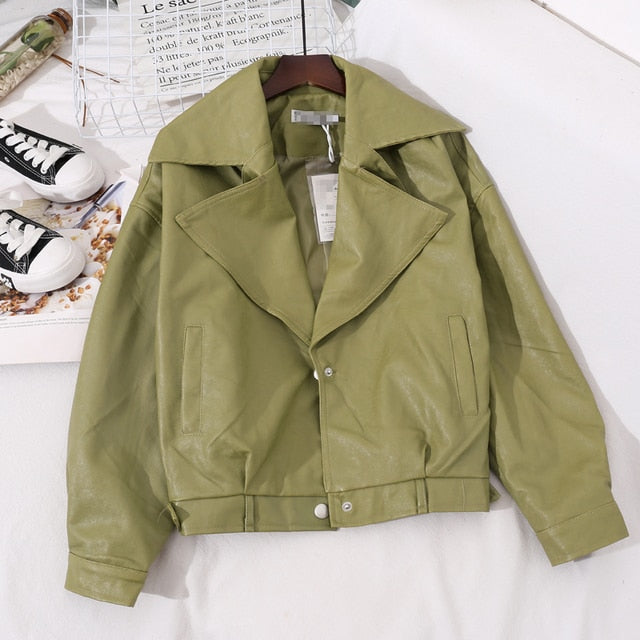 Street-wave PU Leather Jacket For Women, Cozy Yet Chic, Single-Breasted Style, Everyday Wardrobe Essential