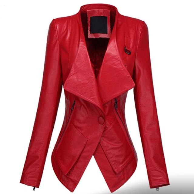 Street Wave Leather Jacket For Women Minimalist Style Lightweight Yet Durable With One Button Closure And Zip Pocket
