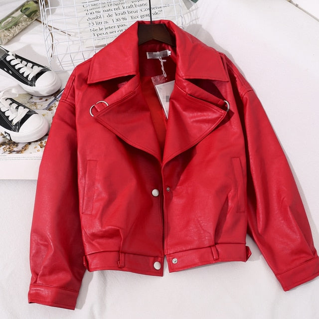 Street-wave PU Leather Jacket For Women, Cozy Yet Chic, Single-Breasted Style, Everyday Wardrobe Essential