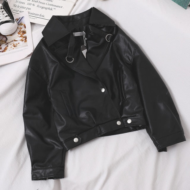 Street-wave PU Leather Jacket For Women, Cozy Yet Chic, Single-Breasted Style, Everyday Wardrobe Essential