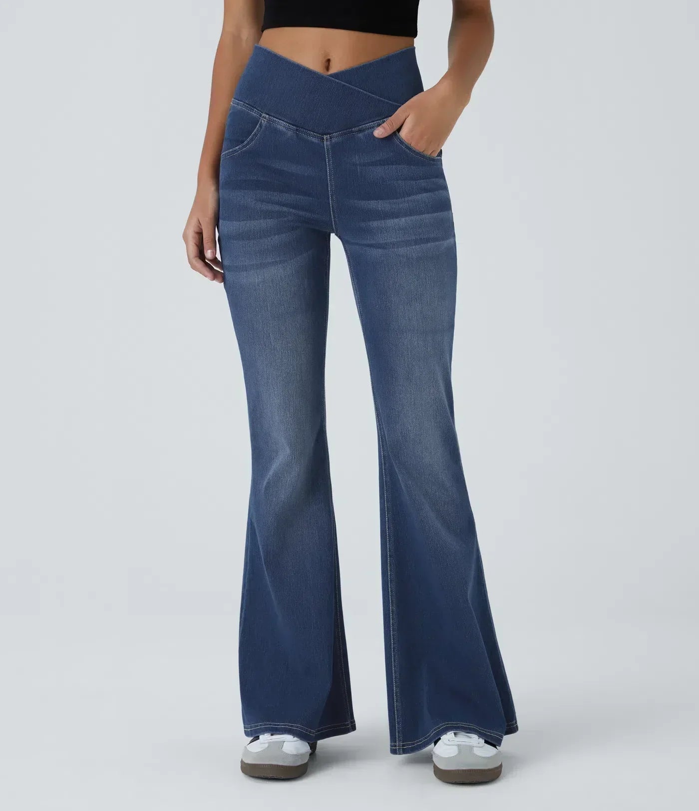 Street-wave High-Waisted Flare Jeans For Women - Stretch Denim For Flattering Silhouette And All-Day Comfort