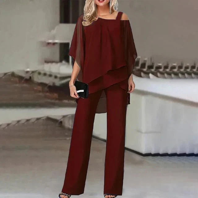 Bonafita Linen Two Piece Set For Women Off Shoulder Top And Wide Leg Pants Comfortable And Versatile For Any Occasion