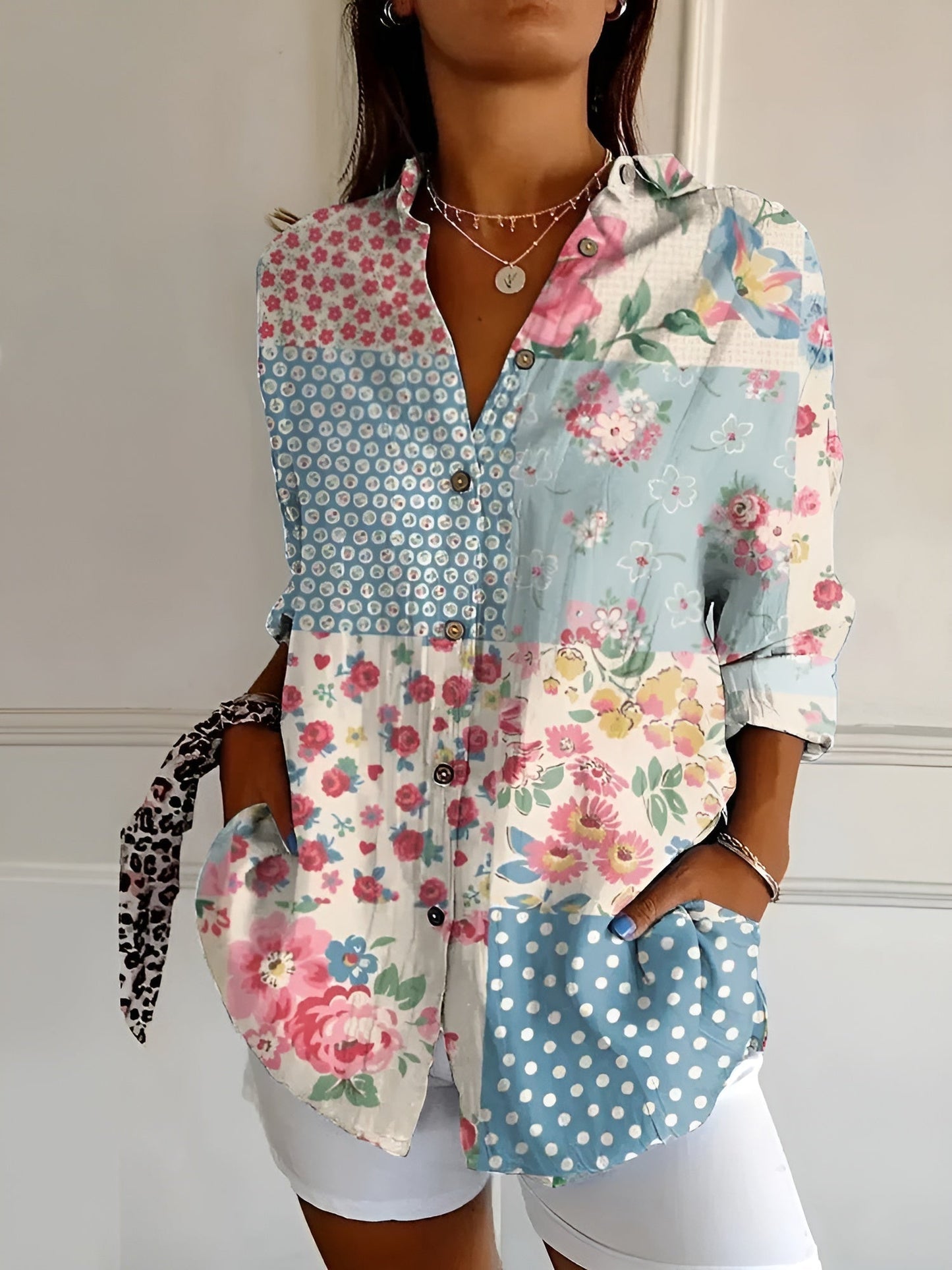 Street-Wave Rachel Button-Down Summer Blouse For Women