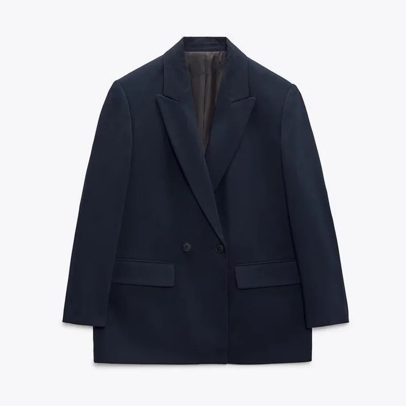 Street Wave Oversized Blazer For Women Trendy Versatile Jacket With Structured Silhouette For Modern Office Wear