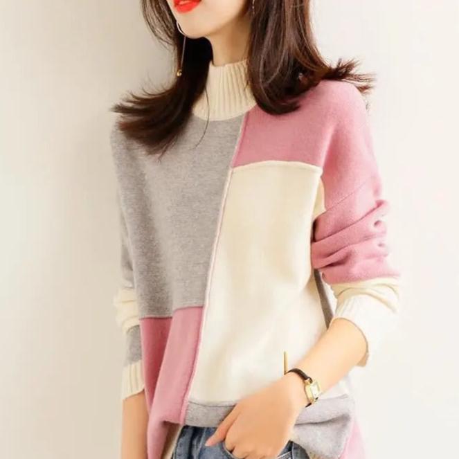 Streetwave Women Thick Knit Pullover With High Collar For Ultra Cozy Winter Warmth