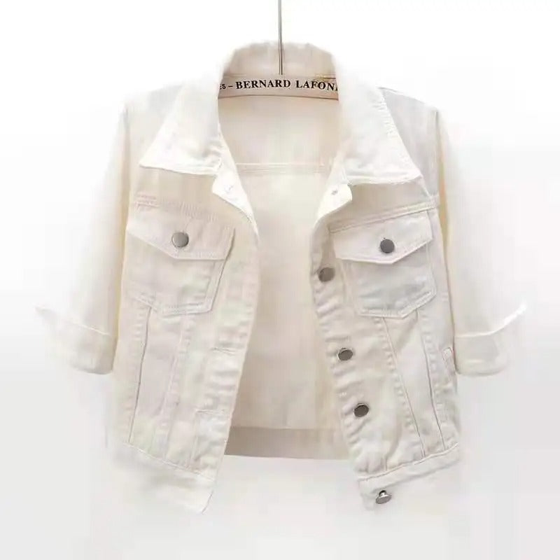 Street-wave Denim Jacket Women Classic Fit With Relaxed Sleeves For Everyday Style