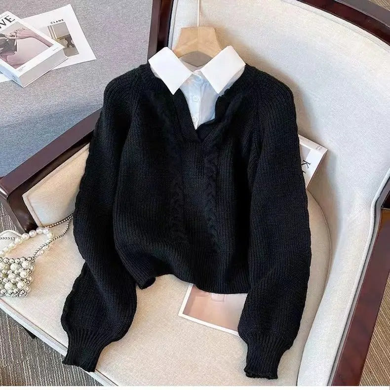 Street Wave Retro Knit Pullover With Oversized Fit For Cozy Effortless City Wear