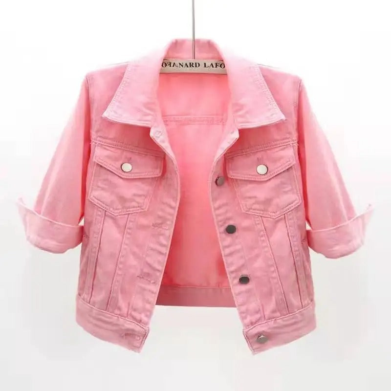 Street-wave Denim Jacket Women Classic Fit With Relaxed Sleeves For Everyday Style