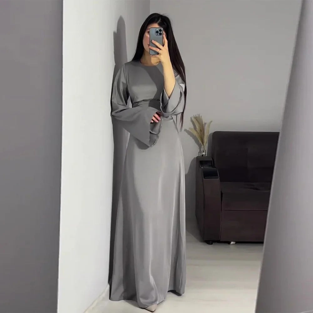 Street Wave Elegant Maxi Dress for Women with Long Sleeves and Tailored Waist for Formal Events
