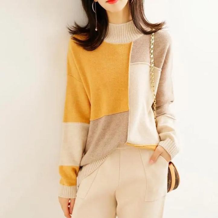 Streetwave Women Thick Knit Pullover With High Collar For Ultra Cozy Winter Warmth